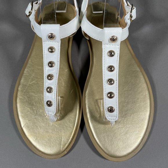 Jack Rodgers Sandals Gold Accents White Straps‎ Size 7M - Picture 4 of 15